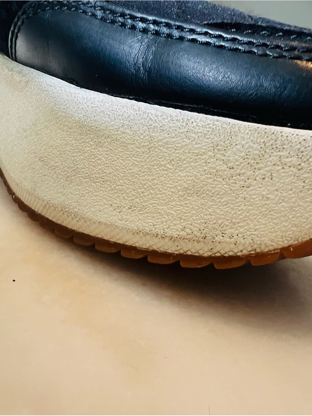 Zara Black Quilted Sneakers with White Soles and Brown Toe Accents - Picture 7 of 12